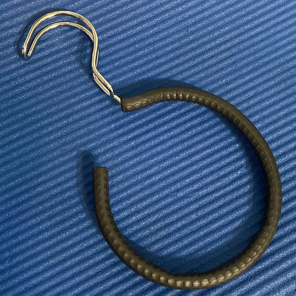 Vintage Large Metal and black Rubber Belt Hanger, Scarf Hanger